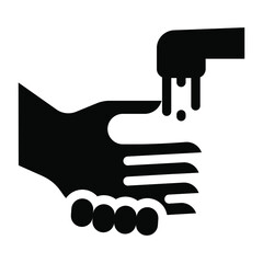 
After washing hand, applying hand lotion icon in solid style 
