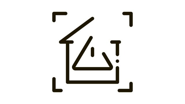 unsafe home detection Icon Animation. black unsafe home detection animated icon on white background