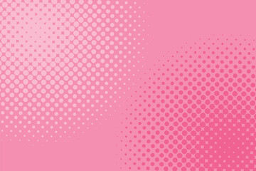 Gradient halftone dots background. Pop art template, texture. Pink romantic wallpaper. Vector illustration
