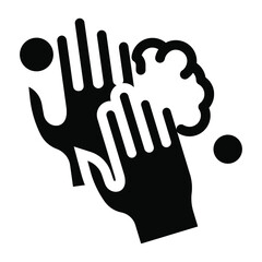 
After washing hand, applying hand lotion icon in solid style 
