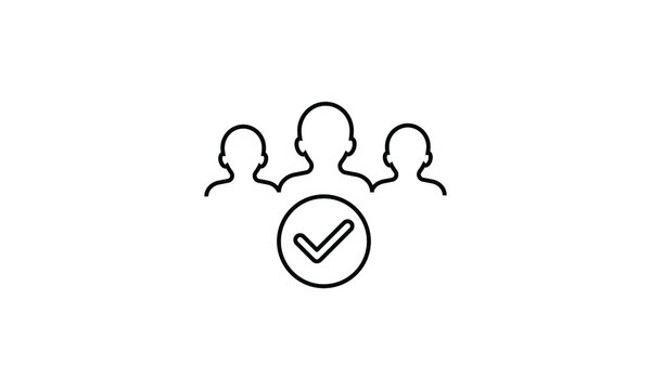 membership line icon.black icon on white background