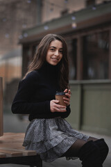 person drinking coffee