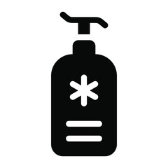 
Hand sanitizer dispenser icon in glyph style 
