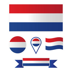 vector flag of Netherlands. Collection of flags