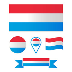 vector flag of Luxembourg. Collection of flags