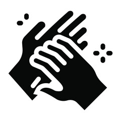 
Covid preventing cure, solid icon of hands hygiene 
