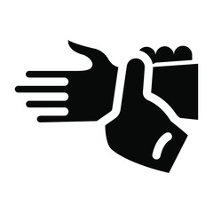 
Covid preventing cure, solid icon of hands hygiene 
