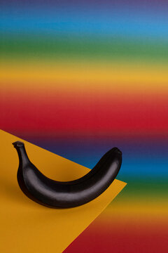 black banana with rainbow homophobia fruit