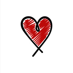 heart shaped lollipop isolated