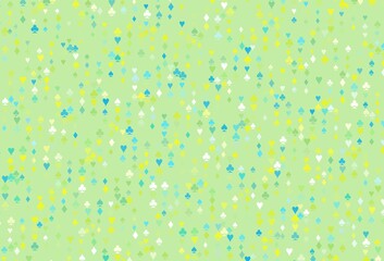 Light Blue, Yellow vector template with poker symbols.