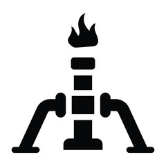 
Heating tool glyph icon of bunsen burner 

