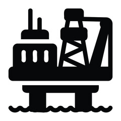 
Offshore rig glyph icon 
