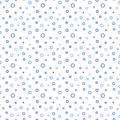 Vector seamless template with blue dots and circles. Abstract illustration for business card design.