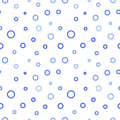 Vector seamless template with blue dots and circles. Abstract illustration for business card design.