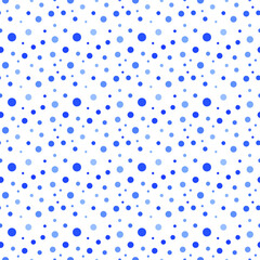 Vector seamless template with blue dots and circles. Abstract illustration for business card design.