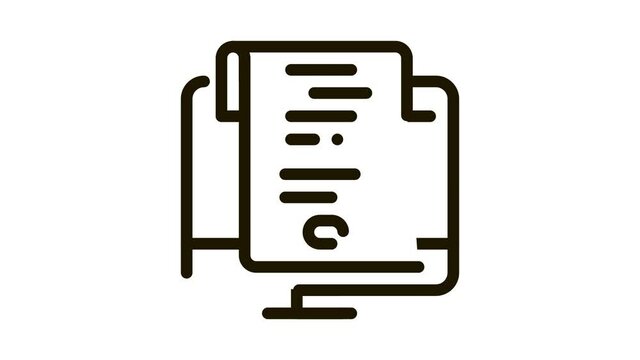 search engine optimization document Icon Animation. black search engine optimization document animated icon on white background