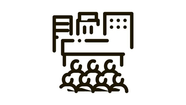 people tourists on excursions Icon Animation. black people tourists on excursions animated icon on white background