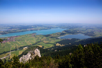Fototapeta na wymiar Bavarian lake Forggensee from above