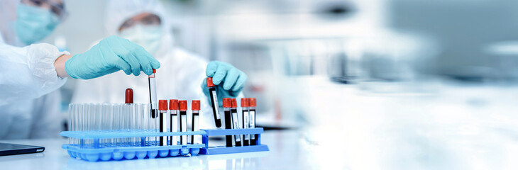 chemists test and develop blood compatibility in humans medical laboratories. Modern medical...