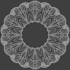 decorative round border with floral ornament. vector illustration
