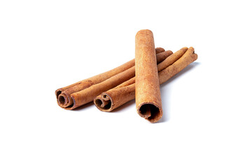 cinnamon pieces  Clipping Path on white isolated .Image stack Full depth of field macro