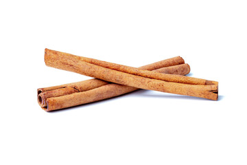 cinnamon pieces  Clipping Path on white isolated .Image stack Full depth of field macro