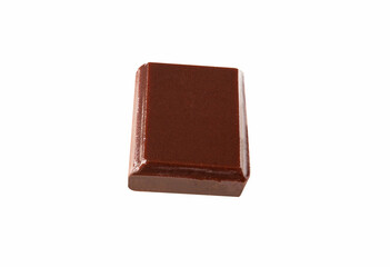 chocolate  pieces a white background .Clipping path