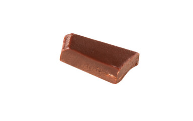 chocolate broken pieces in the air on a white background .Clipping path