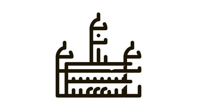 sultan palace abdul - samad Icon Animation. black sultan palace abdul - samad animated icon on white background