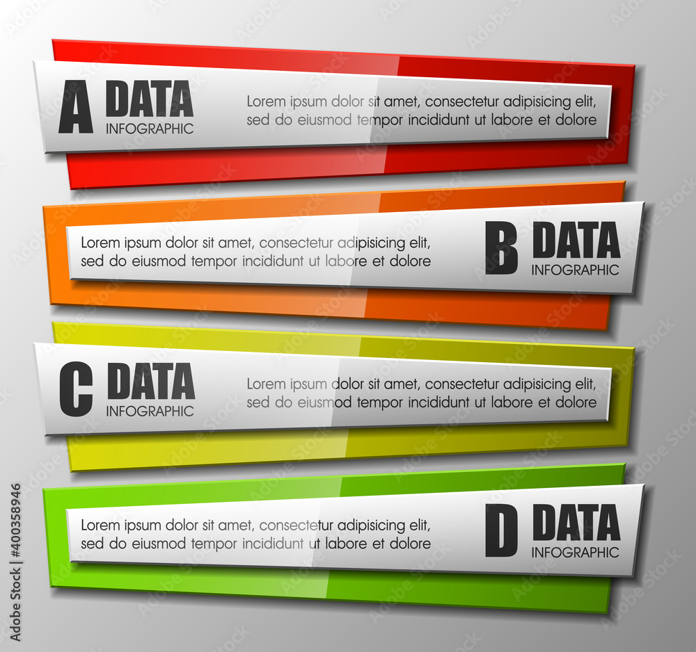 Poster set of origami vector arrow banners with shadow for websites or business design