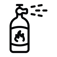 
Extinguisher glyph editable icon, fire spray 
