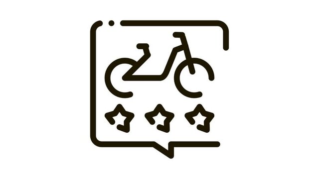 star rating bike sharing services Icon Animation. black star rating bike sharing services animated icon on white background