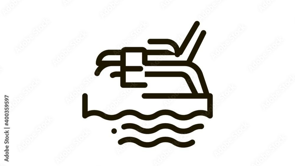 Poster underwater tube Icon Animation. black underwater tube animated icon on white background