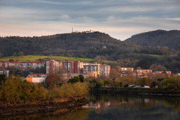 Look from Bidasoa river at Irun; Basque Country.