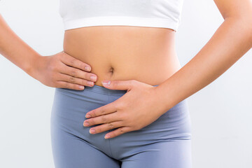 Woman digestion good  about bowel food stomach
