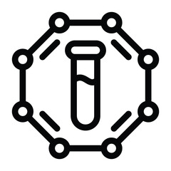
Test tube showing in glyph icon of biochemistry 
