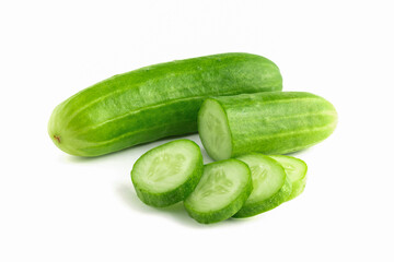 sliced cucumber isolated