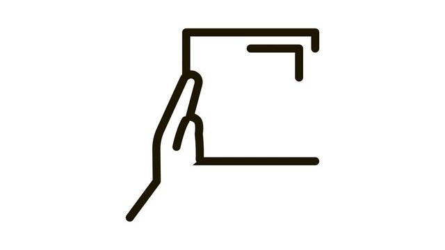 align tiles with hands Icon Animation. black align tiles with hands animated icon on white background
