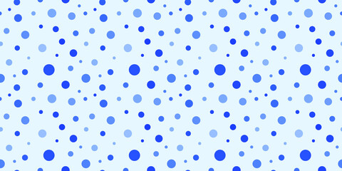 Vector seamless template with blue dots and circles. Abstract illustration for business card design.