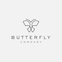 minimalist modern feminine luxury line art butterfly company logo design vector template idea for cosmetic jewelry spa boutique  business 