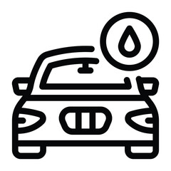 
Car oil in glyph icon showing fuel drop 
