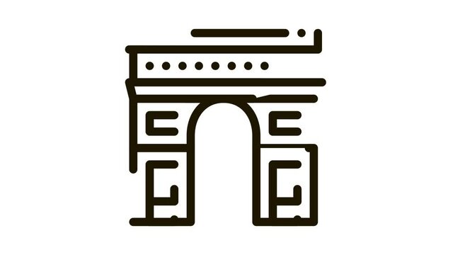 gate arch saint denis Icon Animation. black gate arch saint denis animated icon on white background