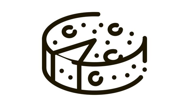 head of cheese Icon Animation. black head of cheese animated icon on white background
