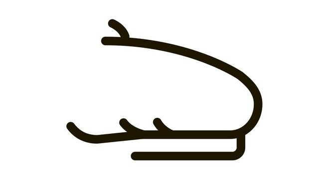 cap headdress Icon Animation. black cap headdress animated icon on white background
