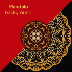 Luxury mandala background design for wedding invitation card cover. Vector illustration