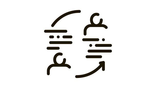 knowledge sharing Icon Animation. black knowledge sharing animated icon on white background