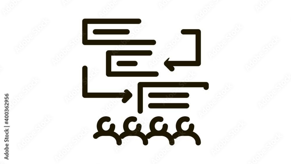 Poster replacement components of algorithm icon animation. black replacement components of algorithm animat