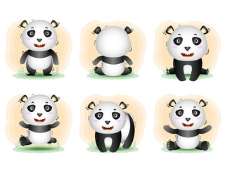 Cute panda collection in the children's style
