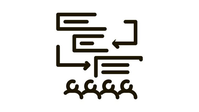 replacement components of algorithm Icon Animation. black replacement components of algorithm animated icon on white background