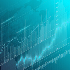 Financial business abstract digital background candle stick graph chart. Stock market investment concept. Finance investment stock market exchange graph digital infographic chart illustration